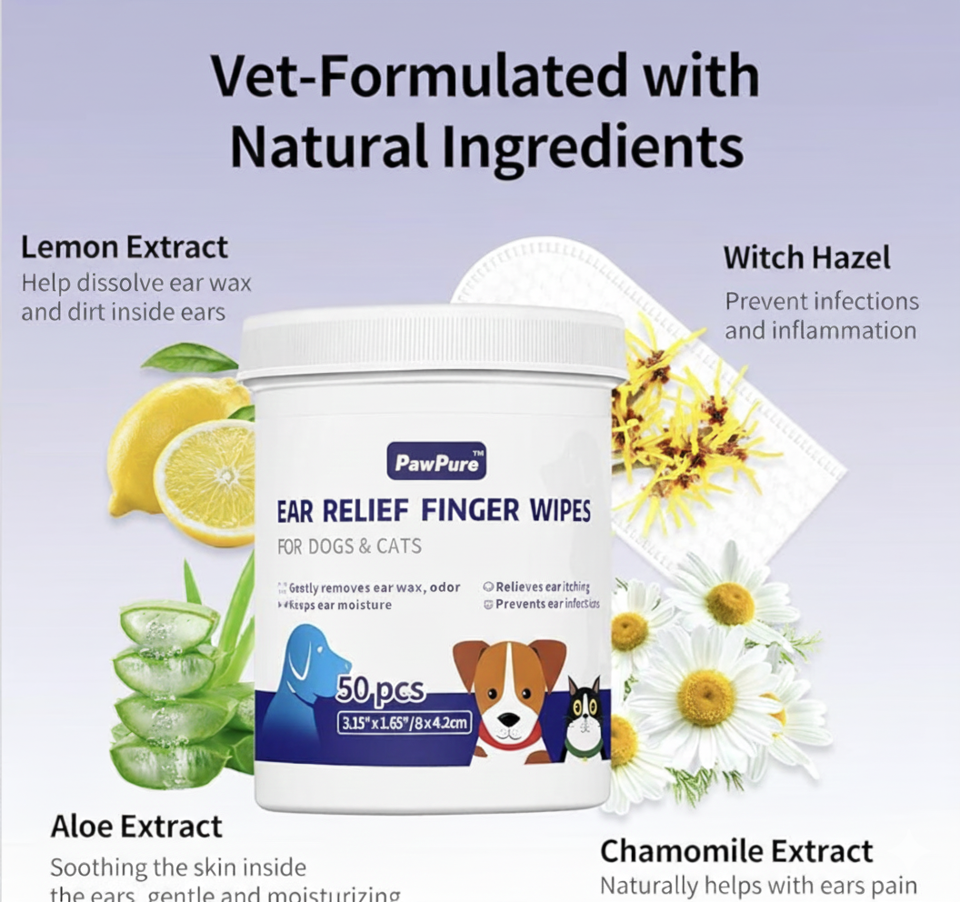 PawPure™ Ear Relief Finger Wipes
