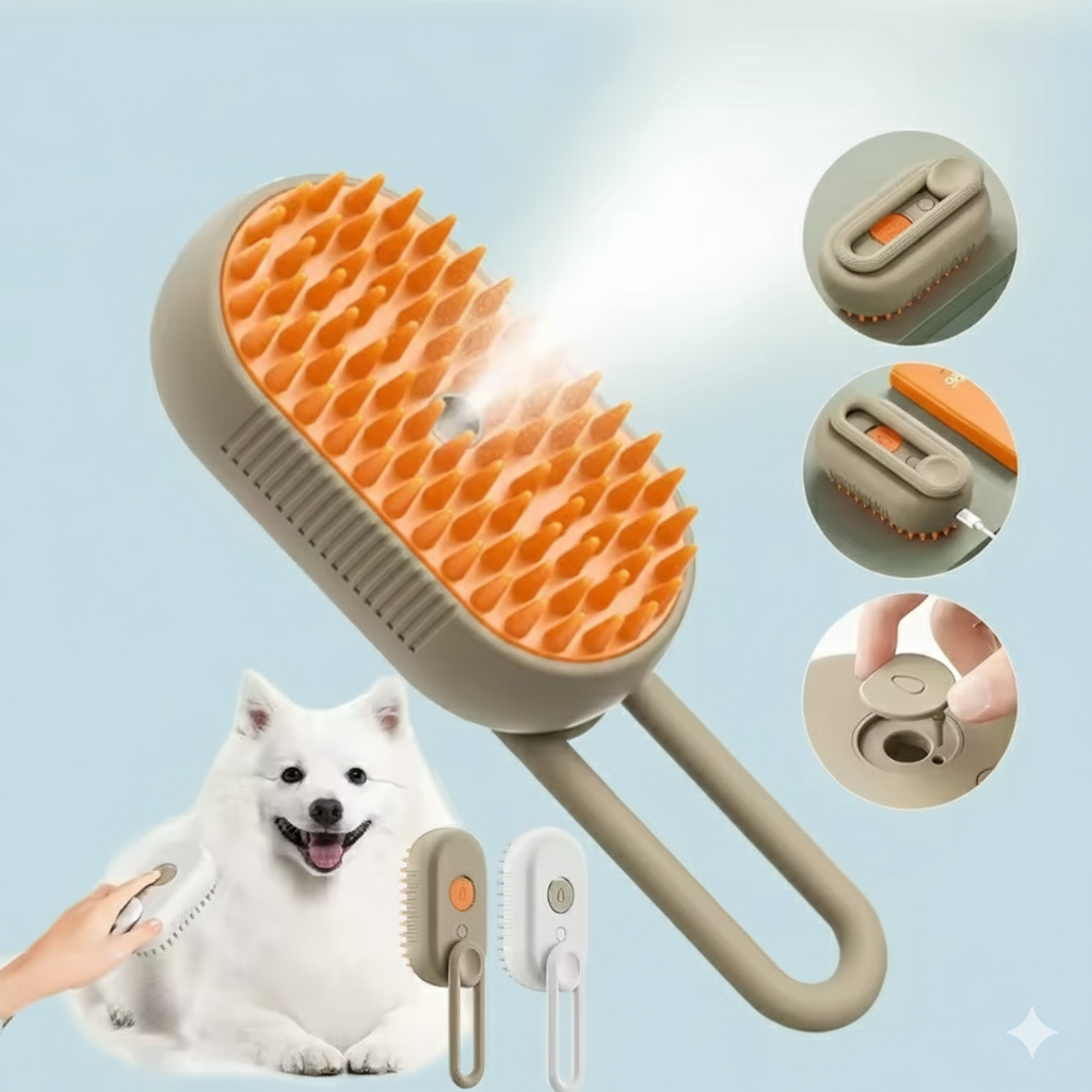 PawPure™ 3-in-1 Electric Pet Steam Brush