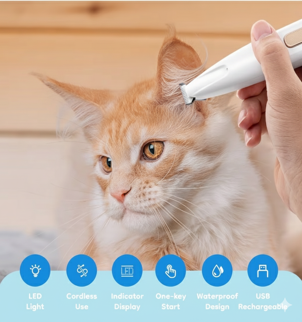 PawPure™ Precision LED Pet Hair Trimmer