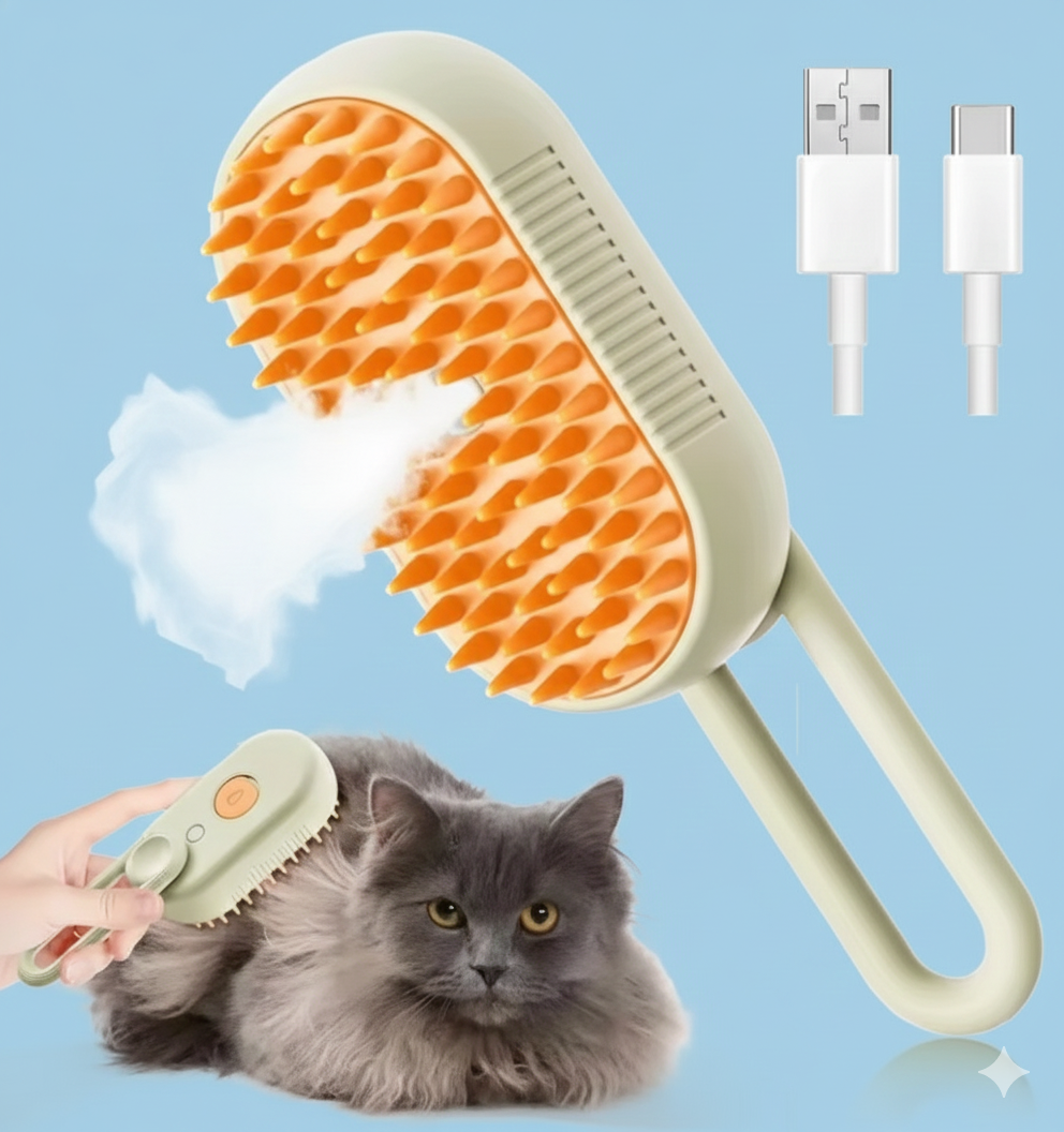 PawPure™ 3-in-1 Electric Pet Steam Brush